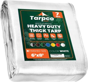 Tarpco Safety Heavy Duty 7 Mil Tarp Cover Waterproof, UV Resistant